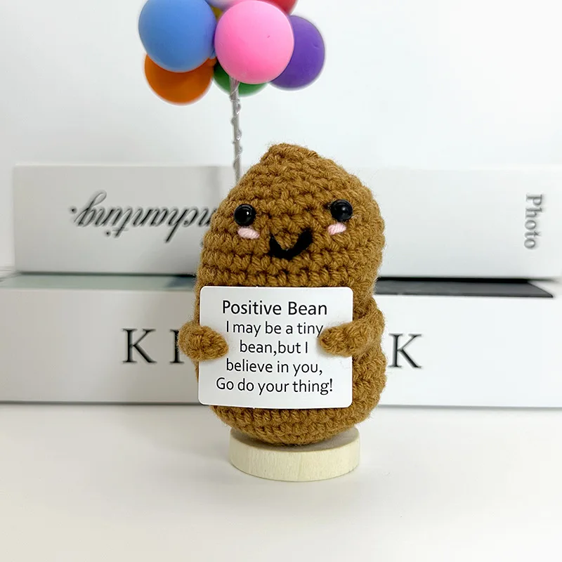 Funny Positive Crochet Sunshine Doll Desktop Ornament Handmade Cheer Emotional Support Positive Sun with Card Home Party Decor 16 Se9827efe6f05427f96a416b5996a1245v