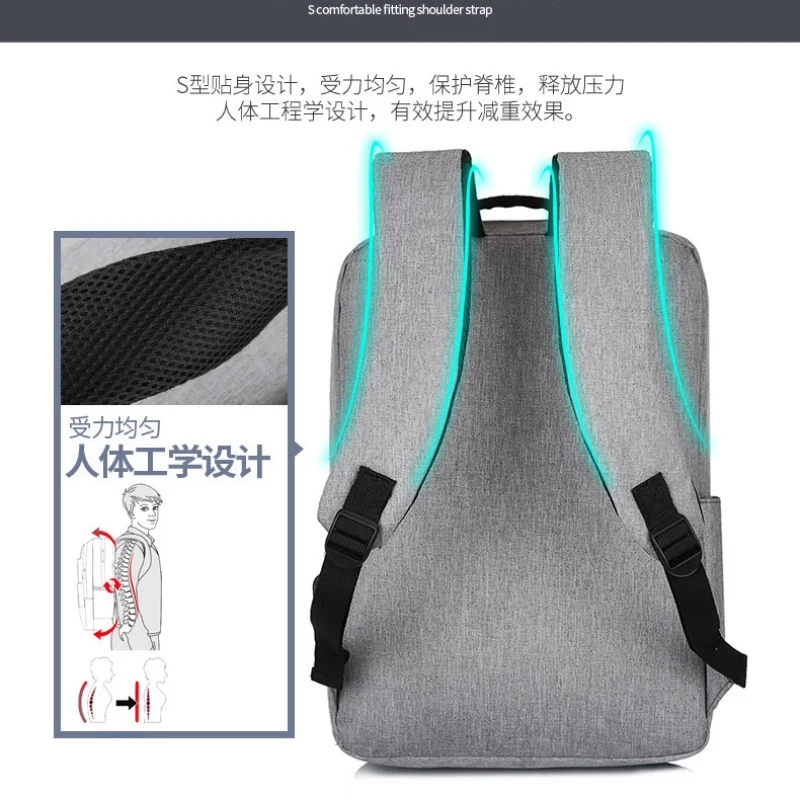 남녀공용 도난 방지 배낭 USB 노트북, 학교 여행 가방, 방수 비즈니스 15.6, 16, 17 인치 노트북 배낭