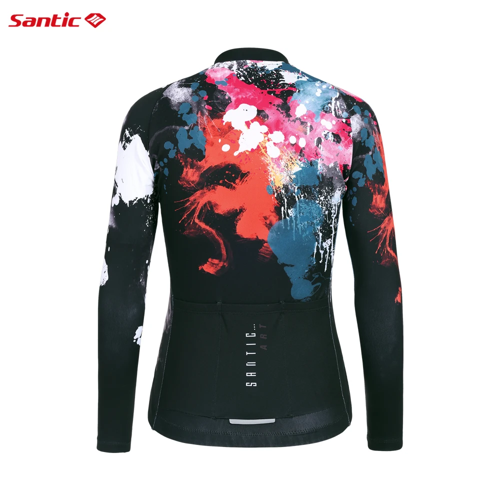 Santic 여성용 사이클링 저지, 방풍, 가을, 겨울, 야외 스포츠 겉옷, 양털 상의, MTB 자전거, 로드 라이딩 자전거 의류