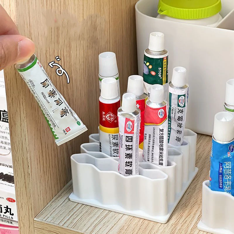 Ointment Holder Desktop Ointment Stand Silicone Material Cosmetics Storage Rack Pen Holder Home Compartment Organizer