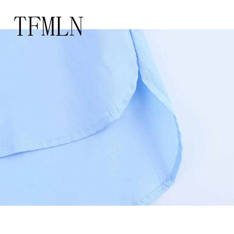 TFMLN Summer New Women Poplin Blouses Shirts Female Oversized Short Sleeve Tops Shirts Casual Top