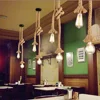Industrial E27 Vintage Hemp Rope Pendant Lights Attic Personality Indoor Lightings for Loft/Living Room/Bar Pendant Chandelier 2