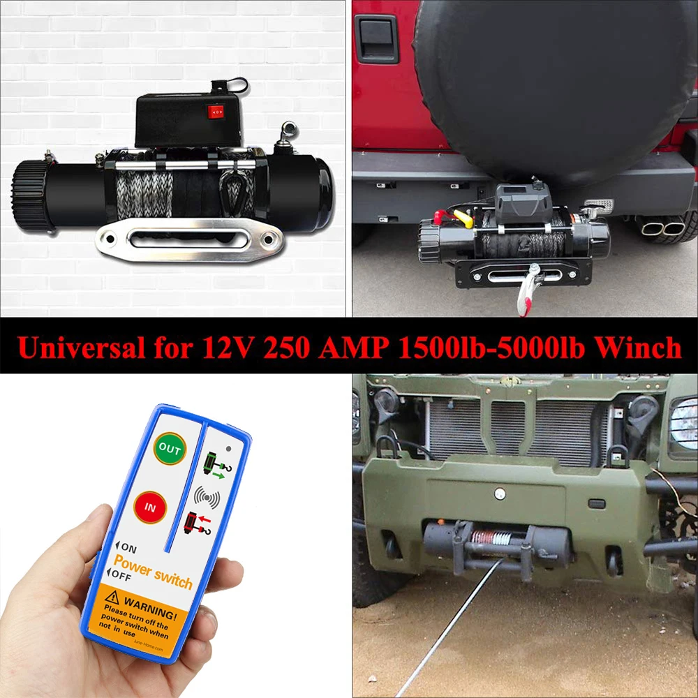 Winch Wireless Remote Control Switch Kit 12V 24V for Truck