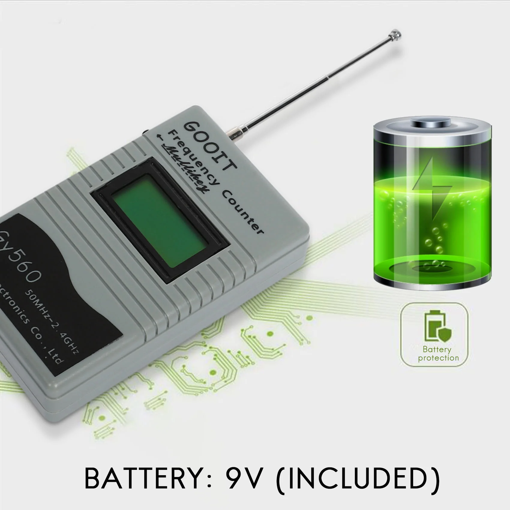양방향 라디오 송수신기 GSM 50 MHz-2.4 GHz GY560 주파수 카운터 미터용 ABFKL 주파수 테스트 장치