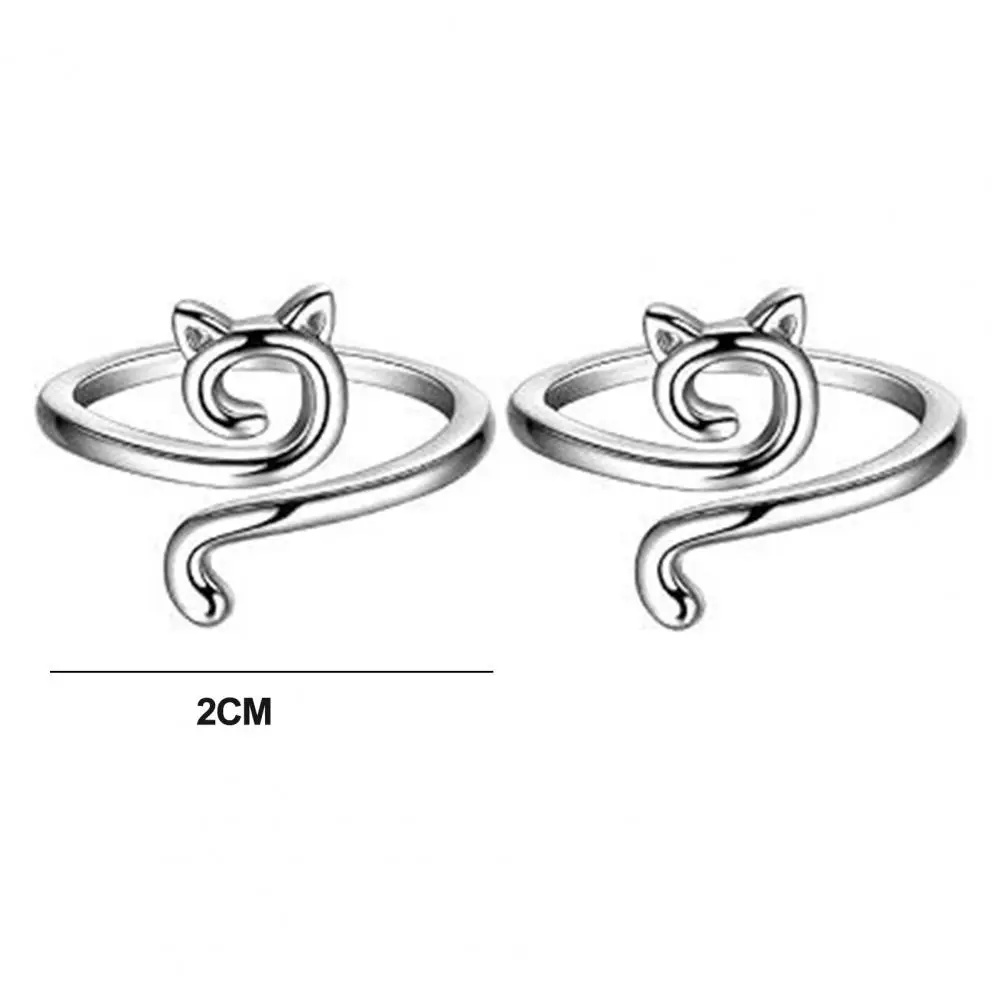 6Pcs Crochet Ring Adjustable Yarn Tension Ring Set Non-Slip Cat Peacock Shape Knitting Ring Sewing Supplies 6