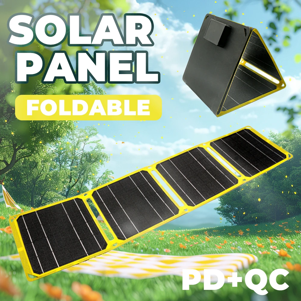 40W Foldable Solar Panel Dual USB + DC Solar Cell Portable Folding Waterproof Charger Outdoor Mobile Power Bank Charger solar charger