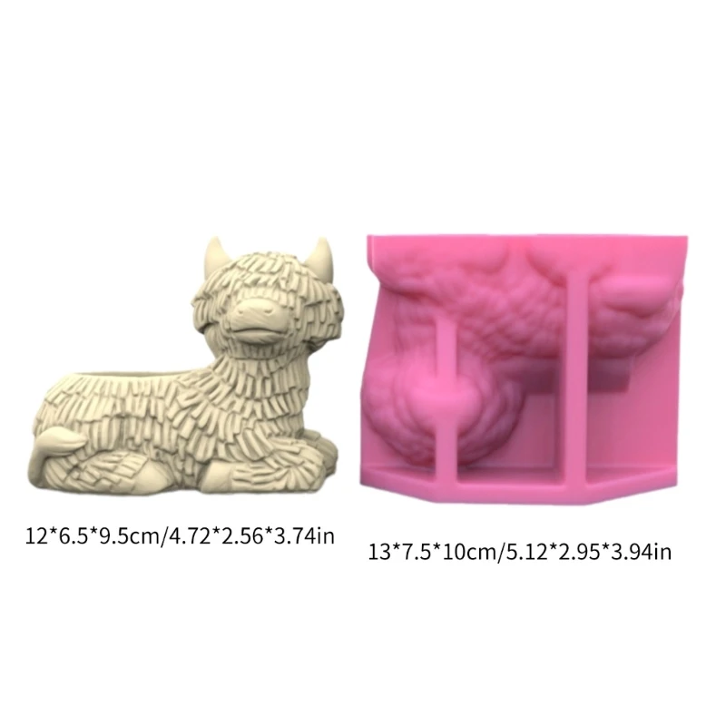 Yak Unique Flowerpot Molds Silicone Texture Perfect for Making Craft Vase