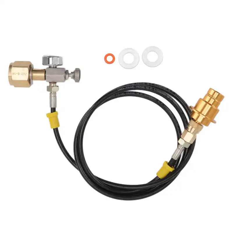 New Soda Maker Adapter Hose Kit 1.5m Black Hose with Gold Male Adapter Pressure Gauge W21.8 14 for for Terra Art beer
