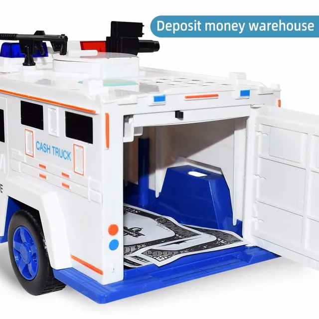 Cartoon Piggy Bank Toys Smart Music Password Banknote Car Coin Bank Figure Toy Pretend Play Saving Money Box Kids Police Cars 5