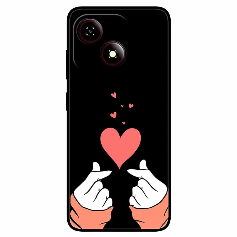 Black TPU Silicone Phone Case with Lovely Soft Painted Design