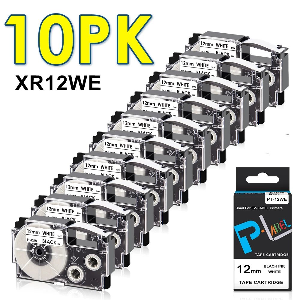 

10PK ленты XR12WE Совместимость с Casio этикетка, лампочка для фотографий