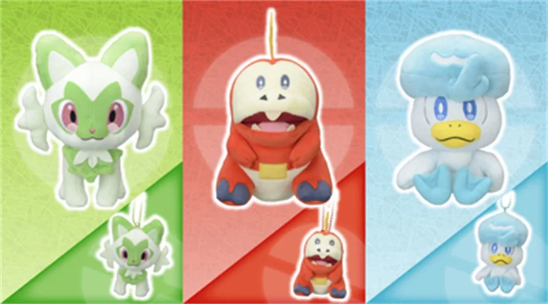 Original Pokemon Center E Takara Tomy Sprrigato Fuecoco Quaxly Peluche Bambole Anime Soft Peluche Regali Per Bambini