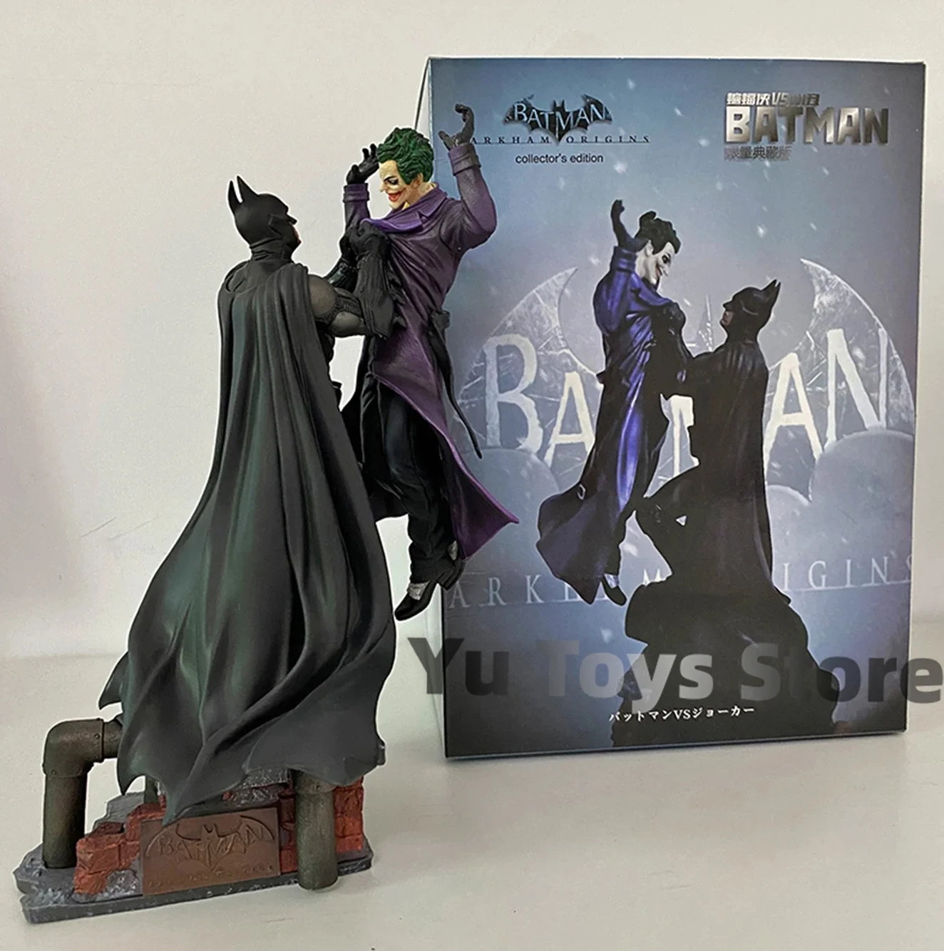 

Genuine Batman Vs Joker Statue Figure Arkham Origins Model Toys Comic Anime Bruce Wayne Joker Figurine With Base Decoration