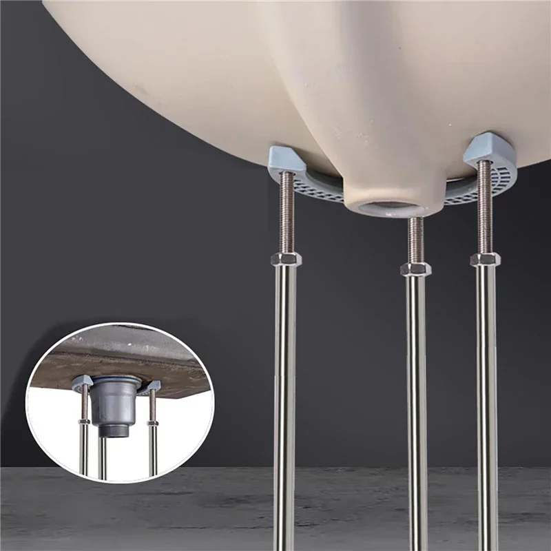 Punch-free Stainless Steel Wash Basin Support Bracket Height Adjustable C-shaped Mouth Fixed Support Frame for Kitchen Bathroom