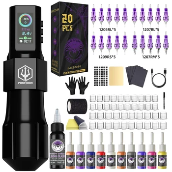 Kit tatuaggio LASTJUDG Kit penna tatuaggio ad alta potenza per kit macchina tatuaggio trucco permanente Kit pistola tatuaggio alimentatore caldo
