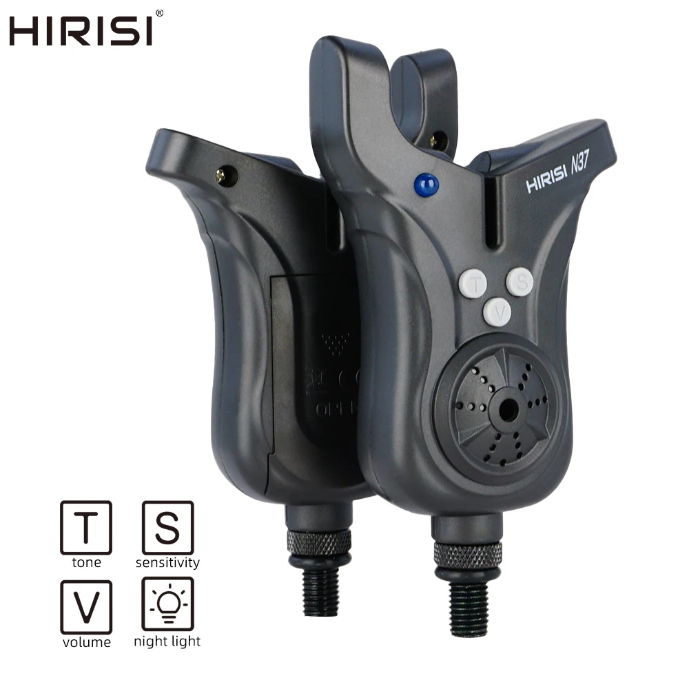 Alarme de touche Hirisi N37 pour pêche au feeder - Contrôle volume, tonalité, sensibilité avec indicateur LED