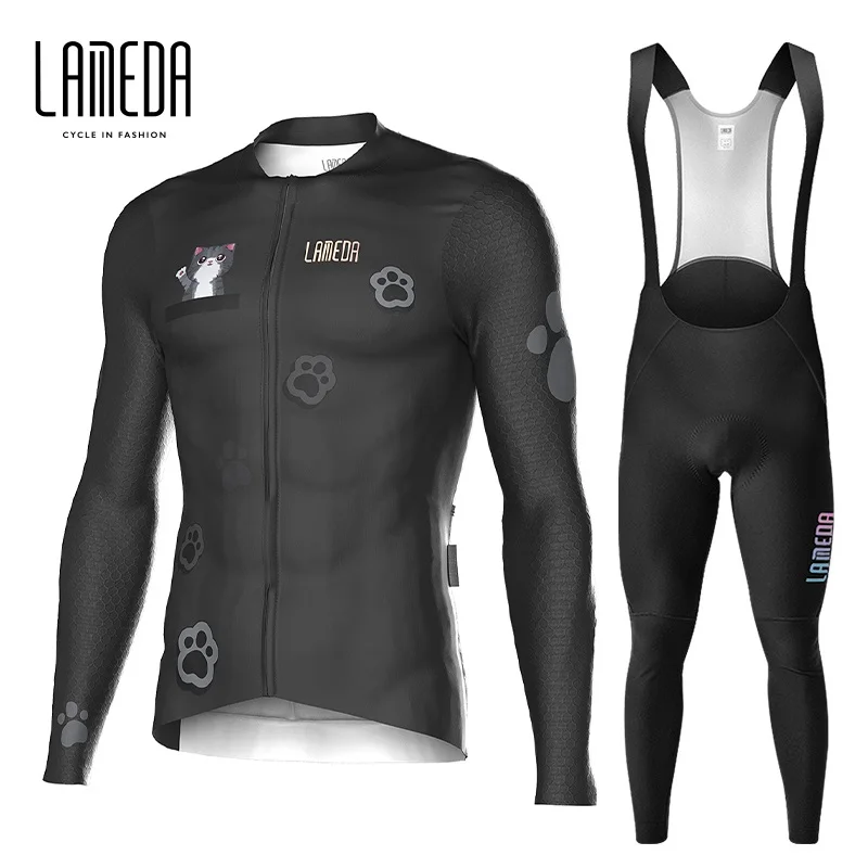 

LAMBDA Men Bike Clothes Spring Autumn Thin Cycling Pants With Sponge Pad Cycling Skin Suit Long Cycling Pants