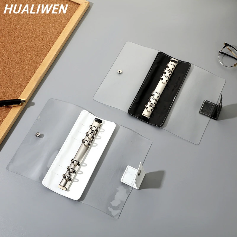 

A6 Transparent Loose Leaf Binder Notebook Inner Core Cover Note Book Journal Planner Office Stationery School Supplies
