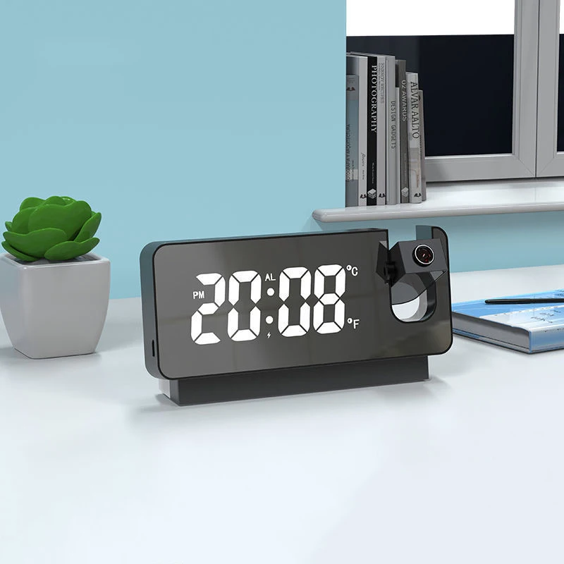 LED Digital Alarm Clock Table Watch Electronic Desktop Clocks USB Wake Up FM Radio Time Projector For Bedroom Living Room