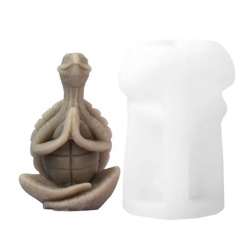 

Yoga Turtle Silicone Mold 3D Yoga Turtle Candle Mold Ocean Animal Figurines Scented Candle Mould for Aromatherapy Wax Resin