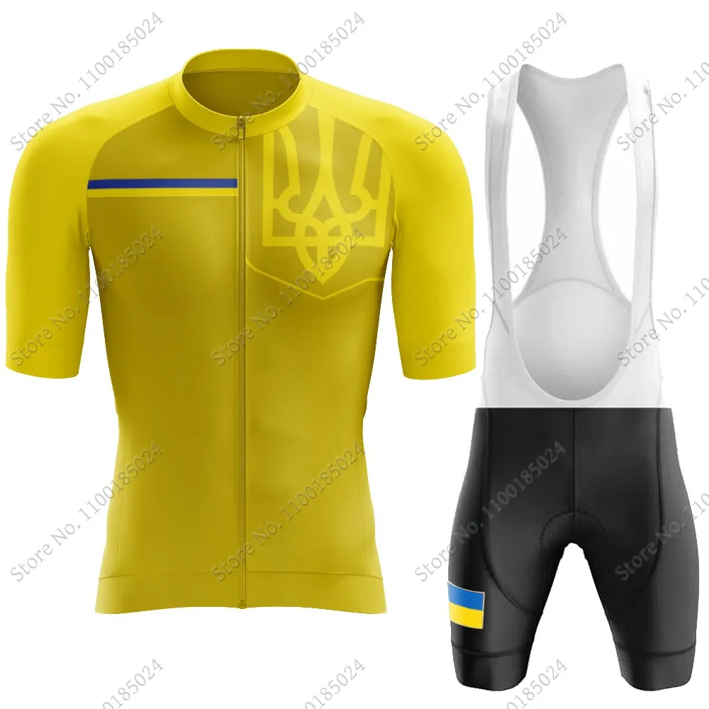 Cycling Jersey Set Men Cycling Clothing Road Bike Shirts Suit Bicycle bib Shorts MTB Maillot Cyclisme For Ukraine National Team