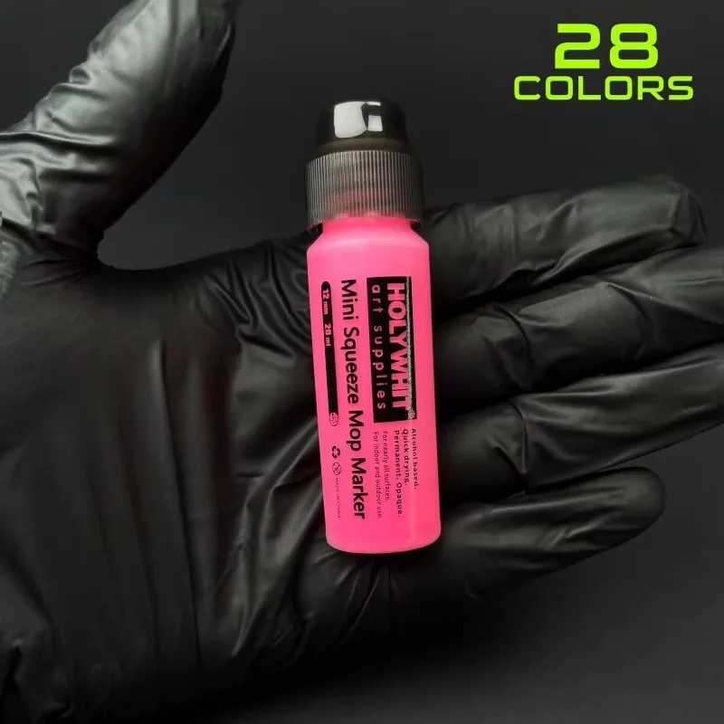 20ml 미니 그래피티 플로우 펜 페인트 시그니처 펜 라운드 팁 방수 마커 잉크 포함 미술 용품 형광 페인팅 필기용