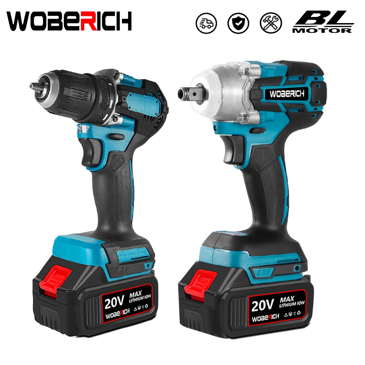 

Brushless 13mm Electric Impact Drill 1/2 inch Electric Impact Wrench Combo Kit Power Tool Sets For Makita 18V battery