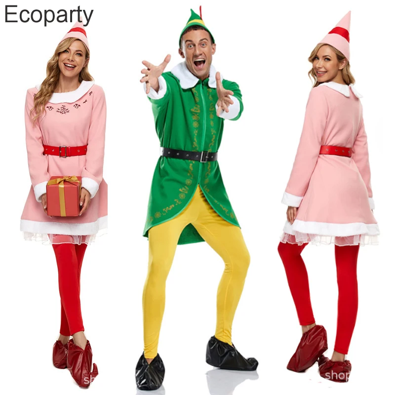 

2023 Adult Kids Family Christmas Costume Women Men Santa Claus Cosplay Outfits Christmas Elf Xmas Carnival Party Fancy Dress Up