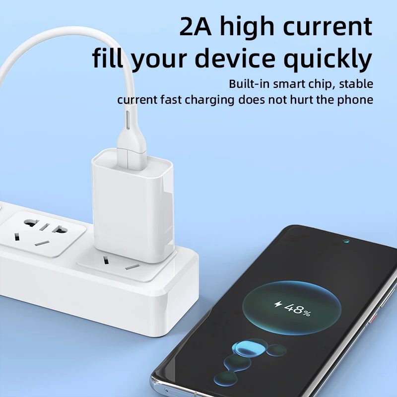 Caricatore da muro USB 5V 2A Adattatore di alimentazione per caricabatterie per telefono cellulare a ricarica rapida da 10W per iPhone Samsung Xiaomi Huawei Spina di ricarica UE/USA - immagine 6