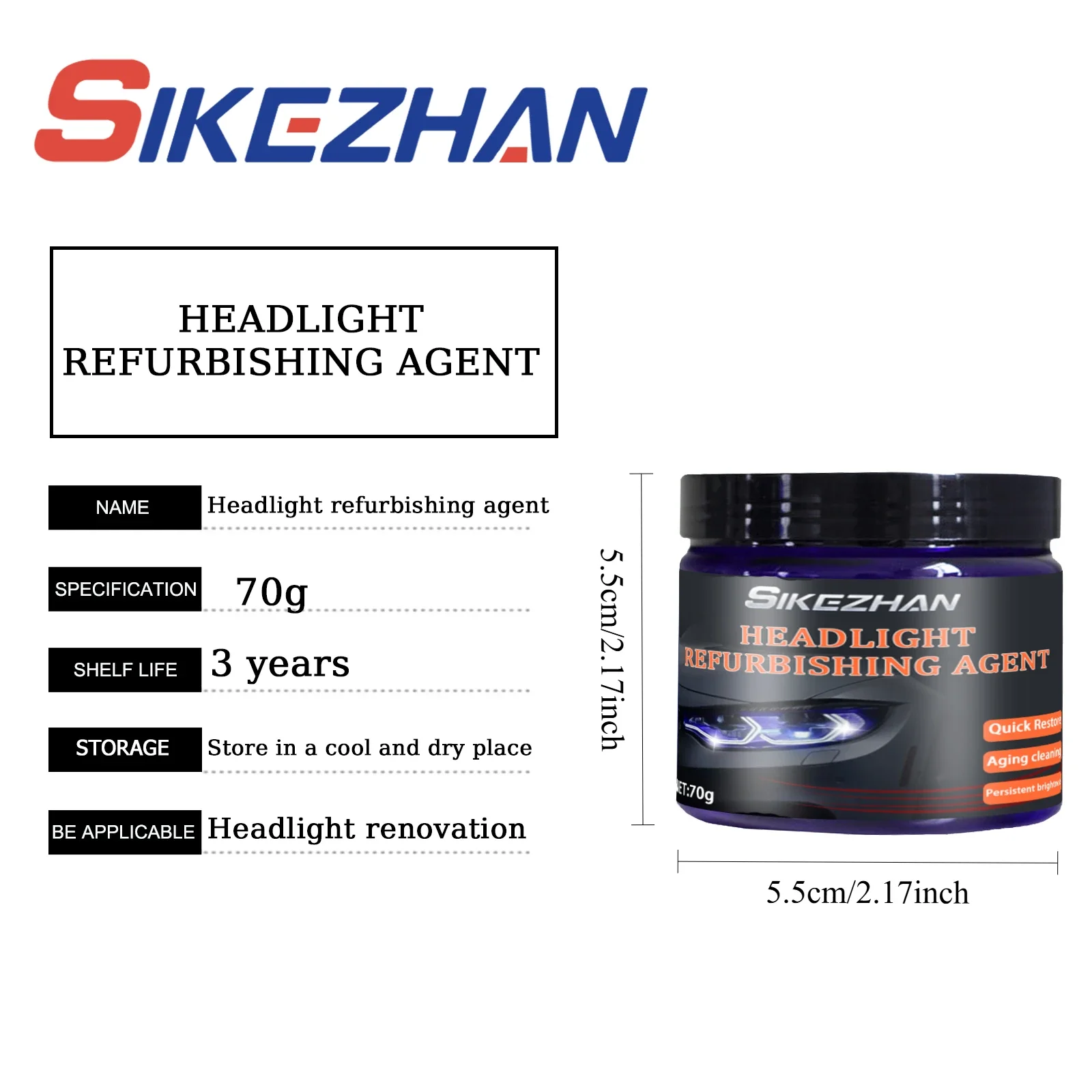 Car Headlight Restoration Kit Polish Repair Cleaning Paste