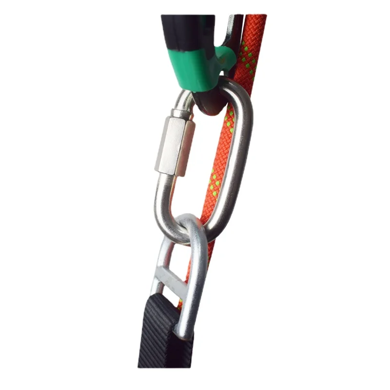 1 Pcs Carabiner Hook 304 Stainless Steel Oval Screwlock Quick Link Lock Ring Hook Chain Rope Connector Buckle Locked