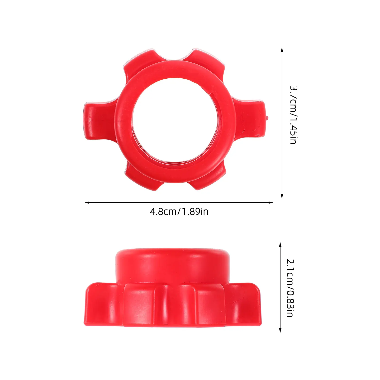 4 Pcs Barbell Dumbbell Nut Fixing Accessories Home Gym Equipment Rod Svrew Screw Clamp Fitness 480X370X210CM Plastic Red