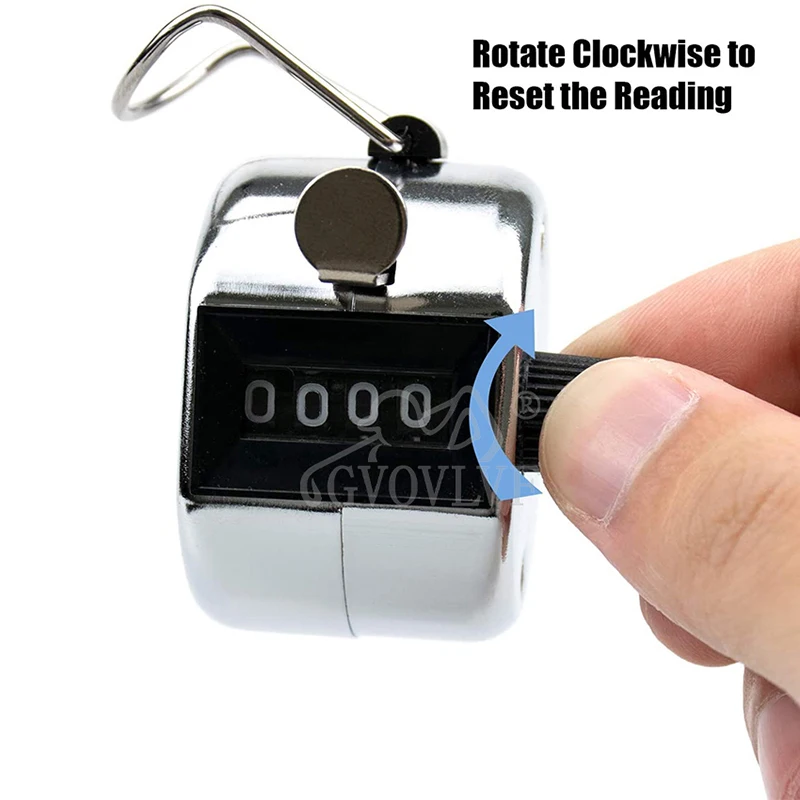 3 Contatori Manuali Metallici Da 4 Cifre - Clicker Per Conteggio Sport, Eventi, Inventory (Argento) - Foto 3