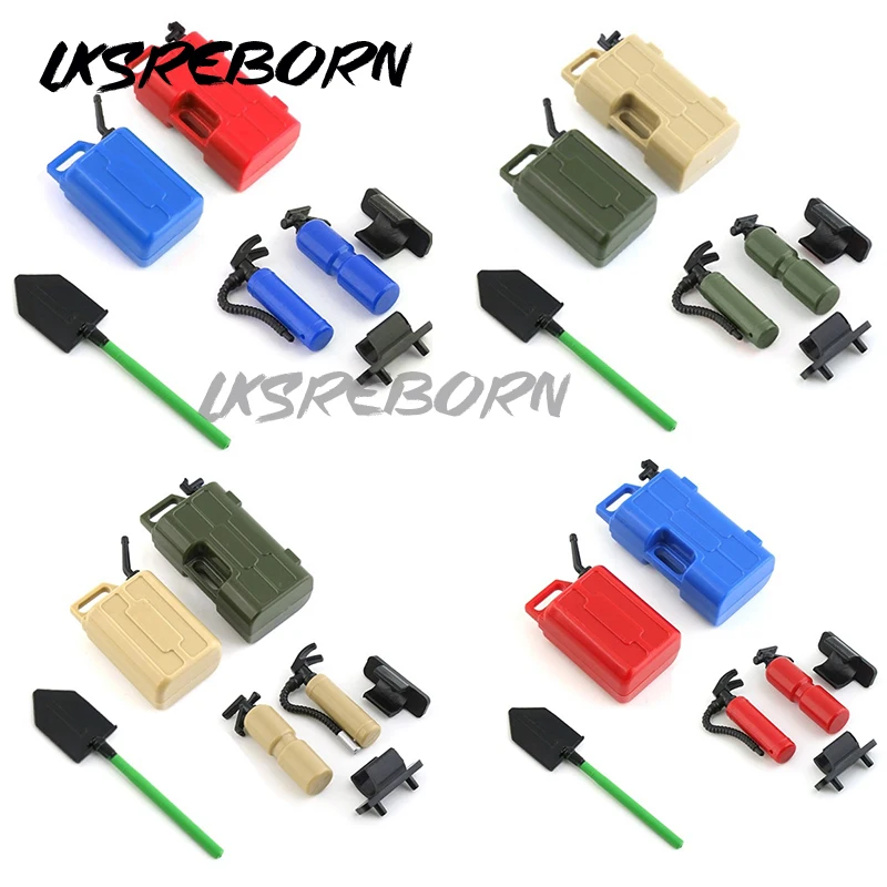 

5pcs Simulation Extinguisher Shovel Fuel Tank Decoration for 1/8 1/10 RC Crawler Car Axial SCX10 TRX4 RC4WD D90 Redcat