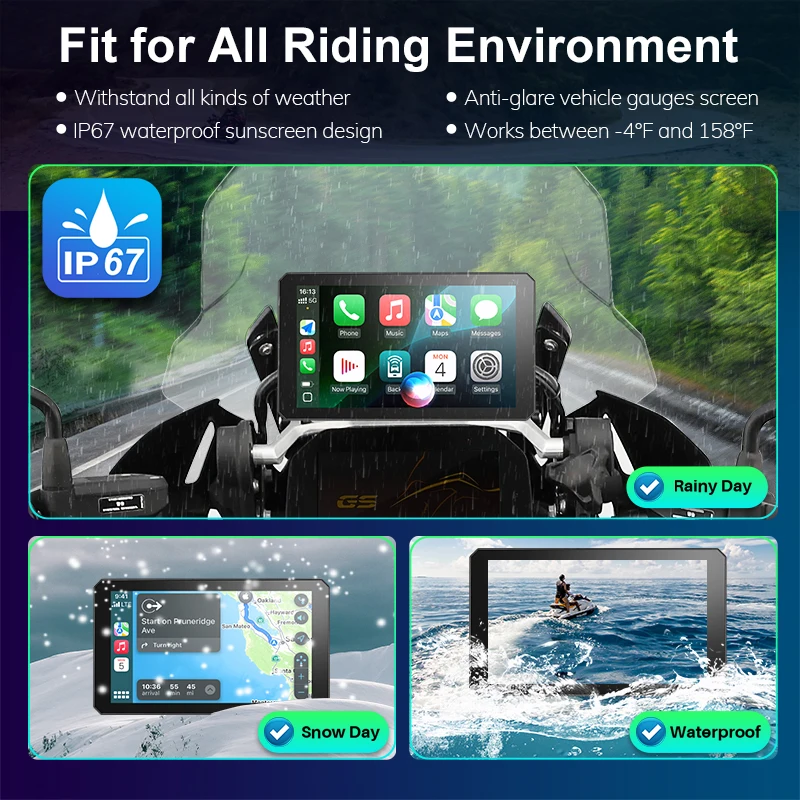 B7 pro For BMW R1200 R1250GS S1000 M1000 XR 터치 야외 방수 선스크린 휴대용 오토바이 네비게이터 CarPlay 안드로이드 오토