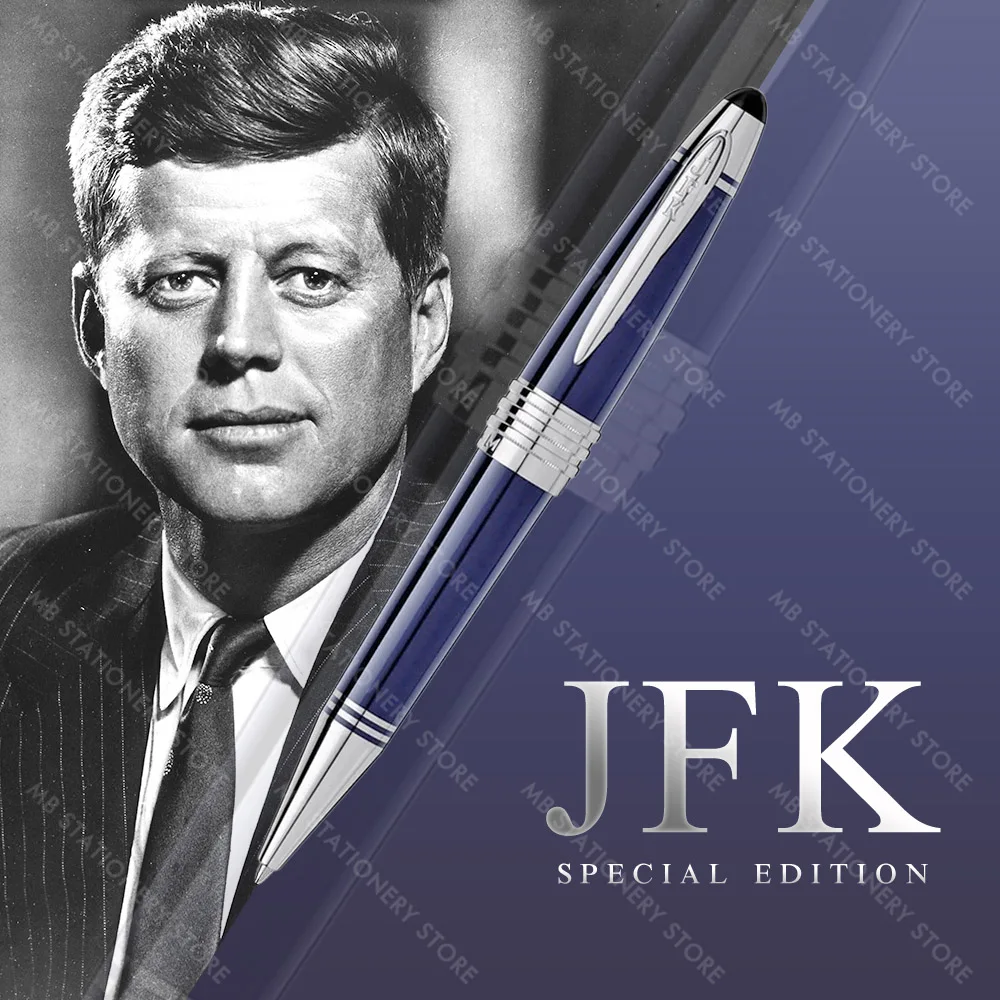 

MSS Great John Kennedy Luxury Dark Blue Metal MB Fountain Rollerball Ballpoint Pen Office School Classic With JFK Serial Number