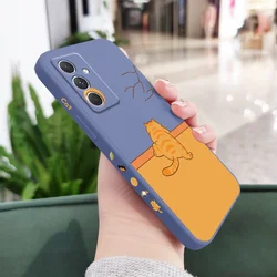 Chubby Orange Cat Phone Case - Samsung A16 (Light Blue)
