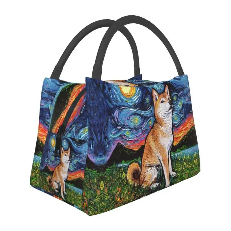 

Shiba Inu Starry Night Thermal Insulated Lunch Bag Women Pet Dog Lover Resuable Lunch Container for Outdoor Picnic Meal Food Box