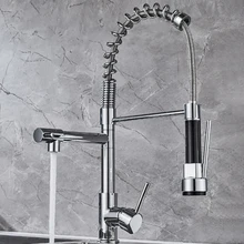 

Black Kitchen Faucet,Commercial Kitchen Faucet with Sprayer Single Handle Single Hole Spring Kitchen Sink Faucet,Matte Black