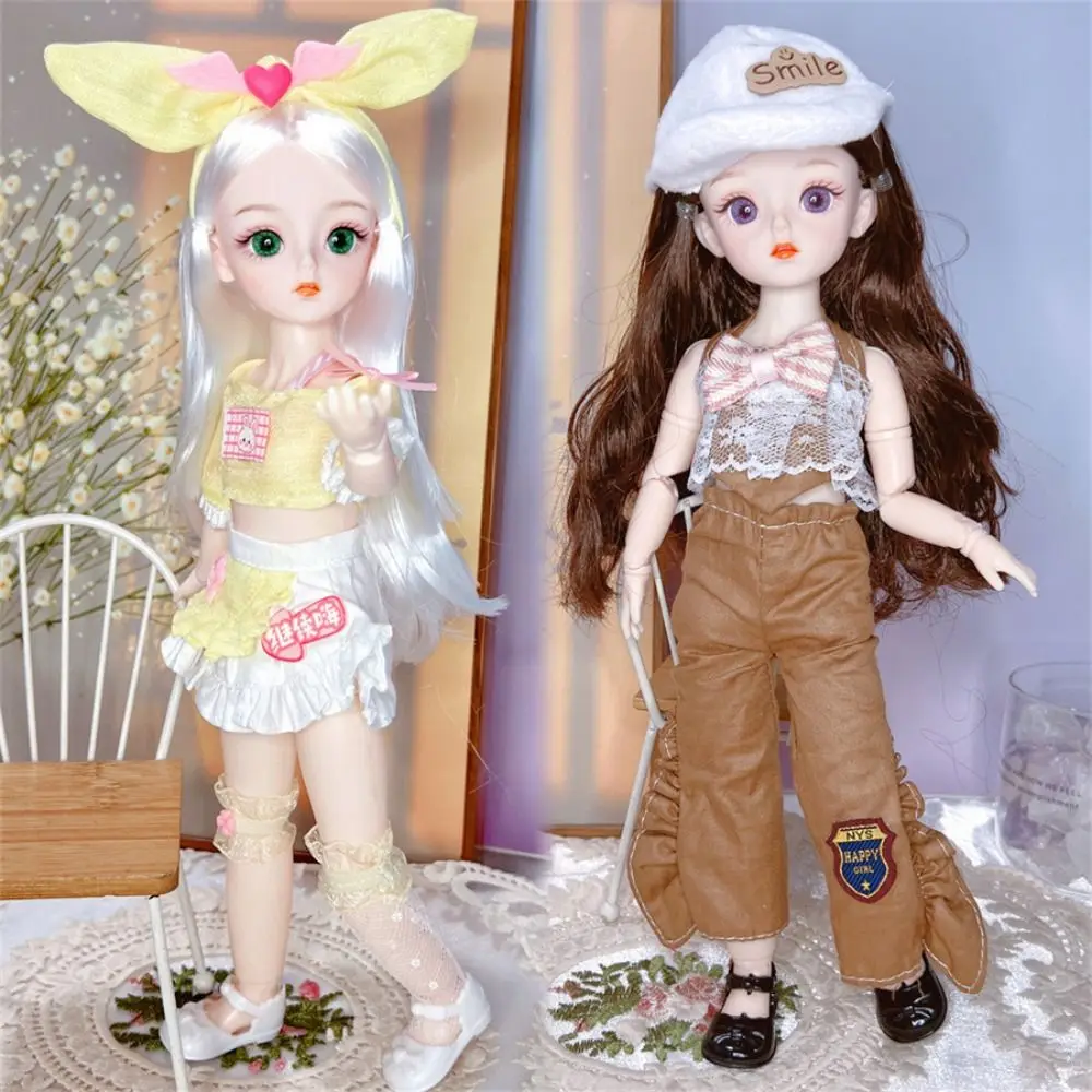 BJD Dolls and Clothes with Multiple Movable Joints 30cm 1/6 3D Simulated Eye Hinge Doll Girl's DIY Dress Up Birthday Gift Toy 3