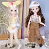 BJD Dolls and Clothes with Multiple Movable Joints 30cm 1/6 3D Simulated Eye Hinge Doll Girl's DIY Dress Up Birthday Gift Toy 3