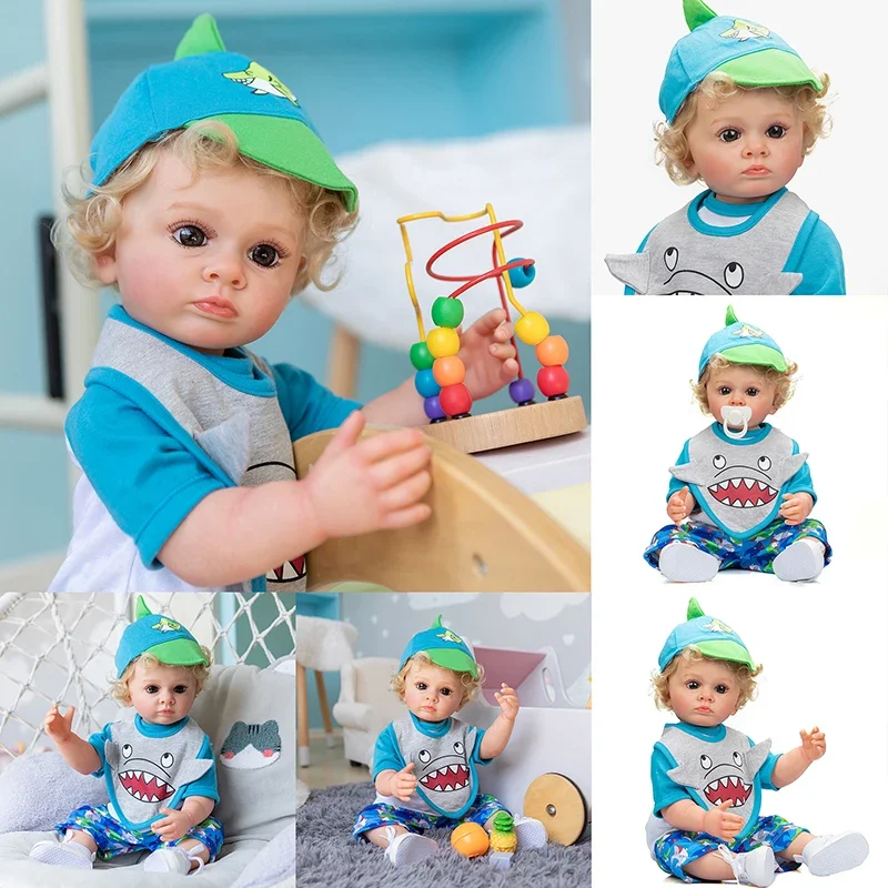 55Cm Tutti Full Body Soft Silicone Vinile Real Touch Reborn Baby Boy Life Painting Toddler Doll Regali Ideali Per I Bambini
