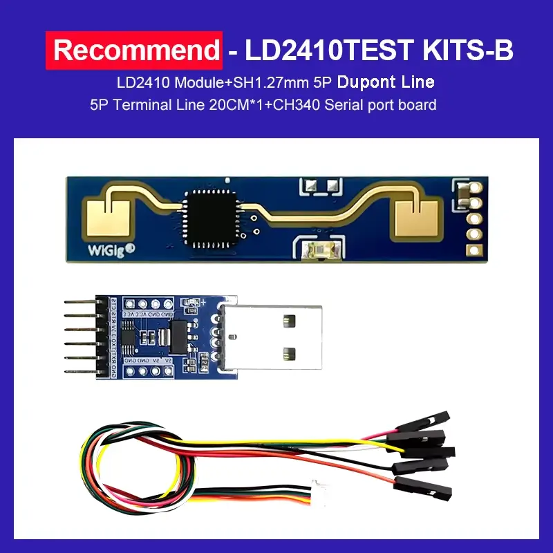 New HLK-LD2410C LD2410 LD2420 LD2410S 24GHz MMWave 5M Human Presence Radar Sensor Motion Module image 10