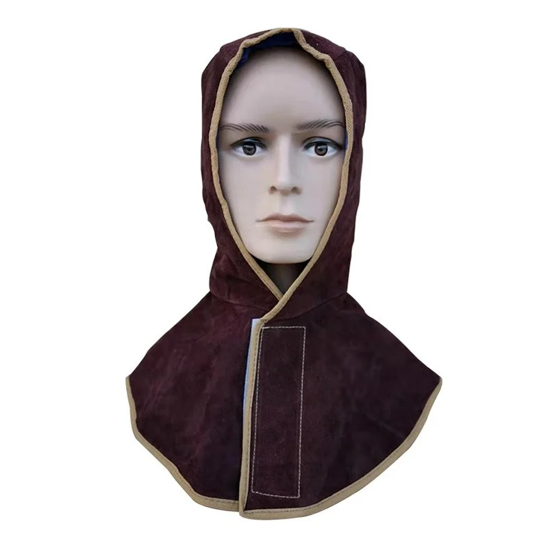 Cowhide Welding Cap Head Wearing Shawl Protective Mask Leather Hood Helmet Mask For Welder Electric