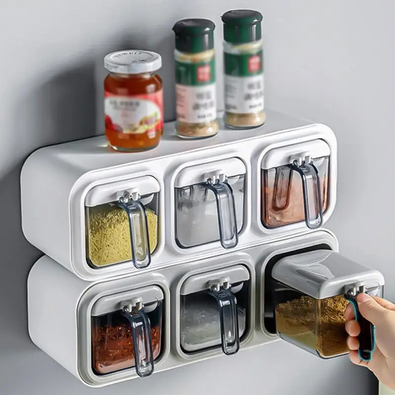 

Стеллаж для специй Компактный Стильный Прочный Удобный универсальный настенный стеллаж для специй коробка для хранения кухонные принадлежности набор для хранения аккуратный