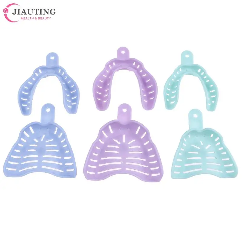 

6pcs/pack Dentistry Clinic Dental Impression Trays Plastic Materials Teeth Holder Dental Central Supply For Oral Tools