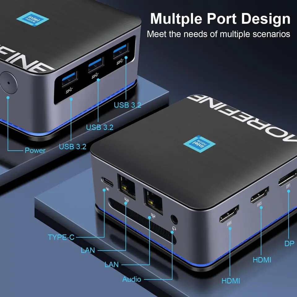 MOREFINE M8S Mini PC Windows11PRO Intel 12th Gen N95 CPU DDR5 3.4
