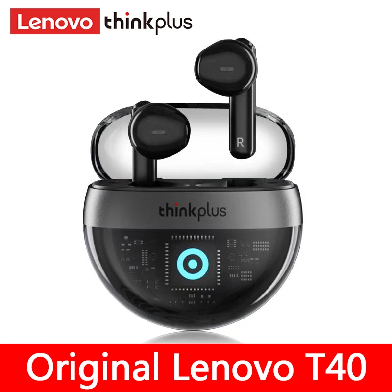 

Original Lenovo T40 TWS 5.2 Bluetooth Earphones Wireless Earbuds Sport Noise Reduction Headphones 350mAH HiFi Earbuds With Mic