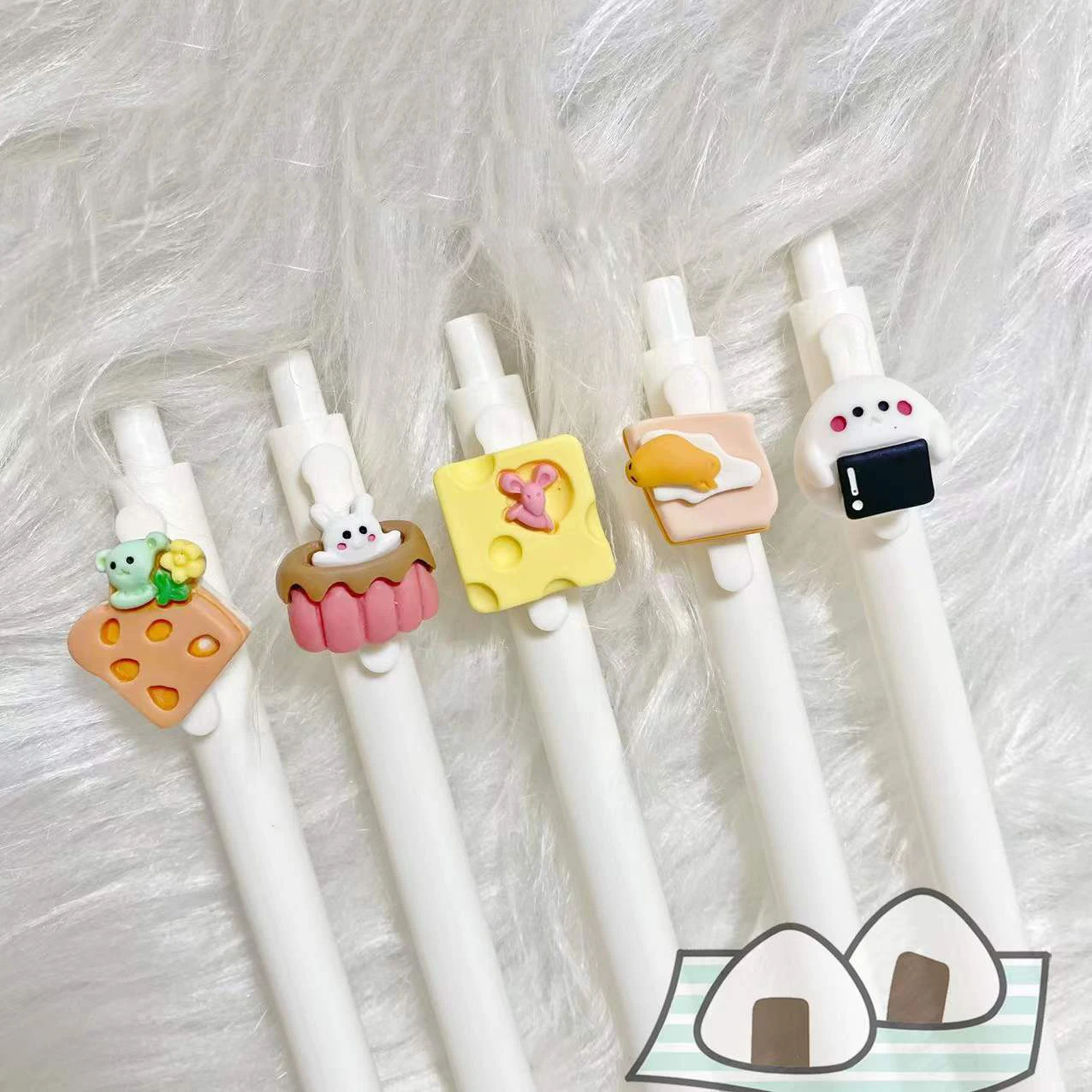 

5pcs/set stationery cute Cheese cake pens stationary pens back to school korean stationery cute things pens kawaii cute pen