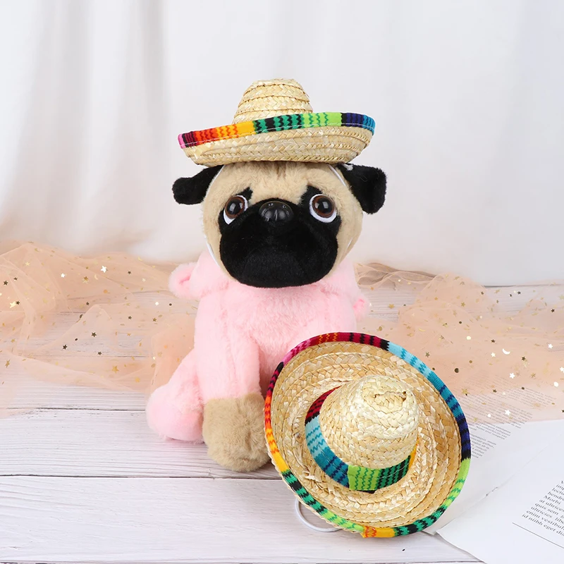 

Mini Pet Dogs Cats Straw Hat Sombrero Cat Sun Hat Beach Party Straw Hats Dogs Hat For Dog Funny Accessories